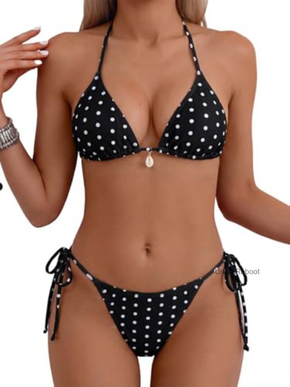 Women's Halter Triangle Bikini Set Cheeky String Swimwear